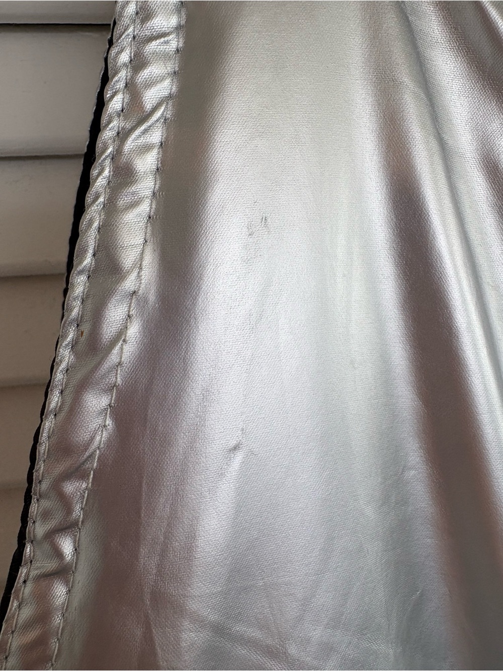 Silver Metallic Insulated Snow Bib Overalls for Women Size L Futuristic Y2K - Picture 13 of 15
